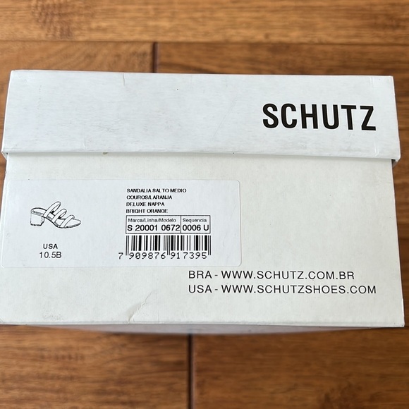 SCHUTZ Olly Block Heel Sandal in Bright Orange Size 10.5 New in Box NIB - Picture 6 of 14